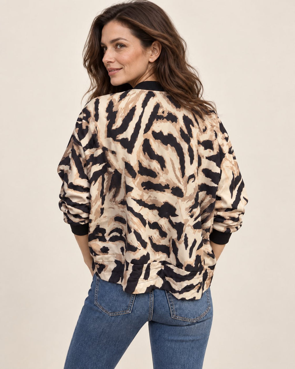 Madelon | Jacke mit Zebramuster und Reißverschluss