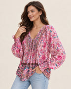 Anita | Gemusterte Bluse mit Bindedetail
