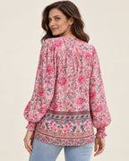 Anita | Gemusterte Bluse mit Bindedetail
