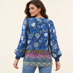 Anita | Gemusterte Bluse mit Bindedetail