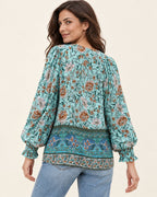 Anita | Gemusterte Bluse mit Bindedetail