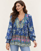 Anita | Gemusterte Bluse mit Bindedetail