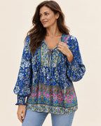 Anita | Gemusterte Bluse mit Bindedetail