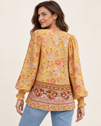 Anita | Gemusterte Bluse mit Bindedetail