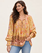 Anita | Gemusterte Bluse mit Bindedetail