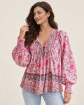 Anita | Gemusterte Bluse mit Bindedetail