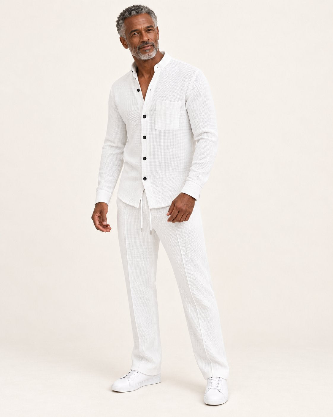 Bastian | Set aus Shirt und Hose mit Waffelstruktur