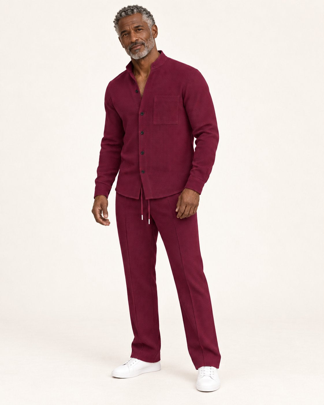 Bastian | Set aus Shirt und Hose mit Waffelstruktur