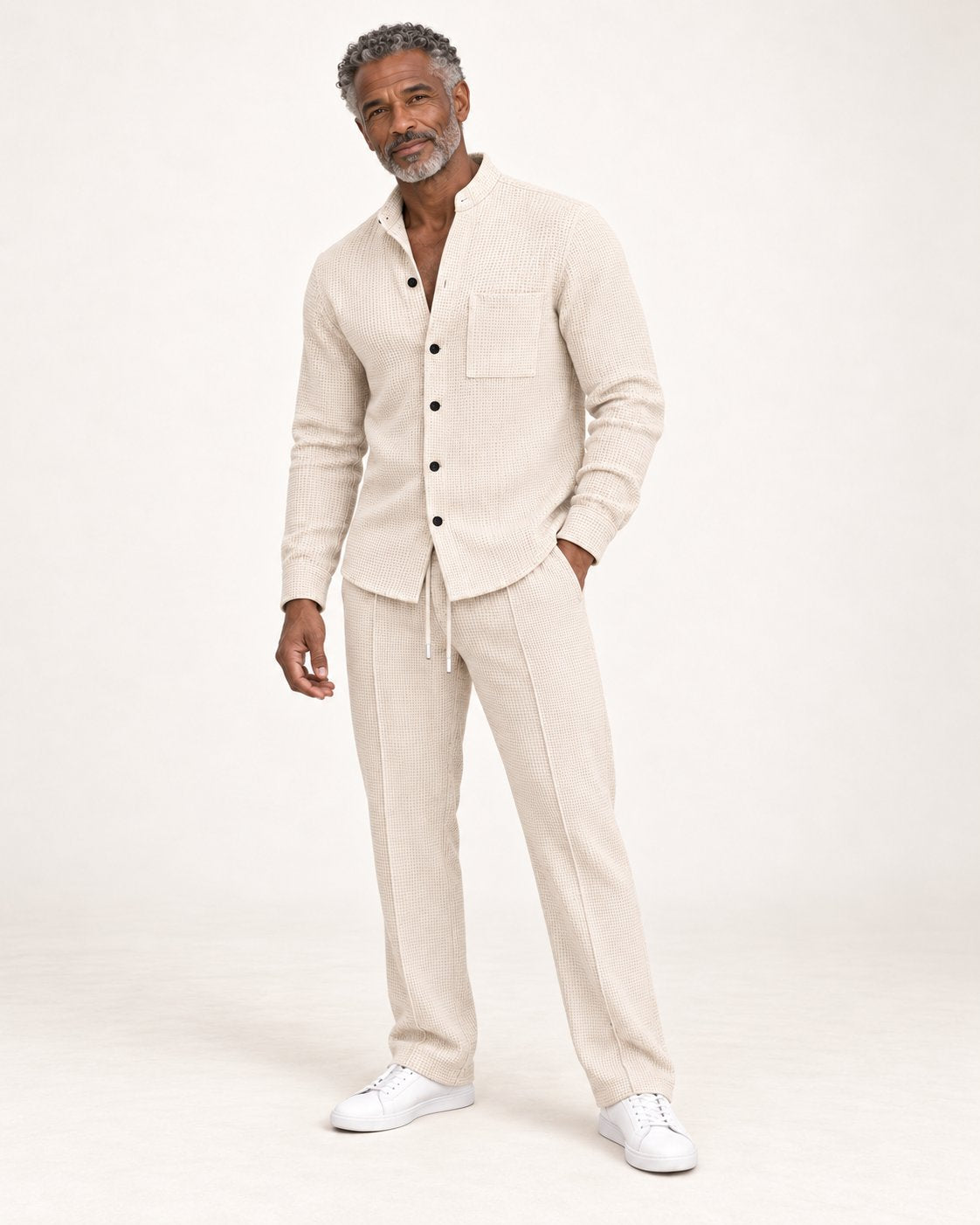 Bastian | Set aus Shirt und Hose mit Waffelstruktur