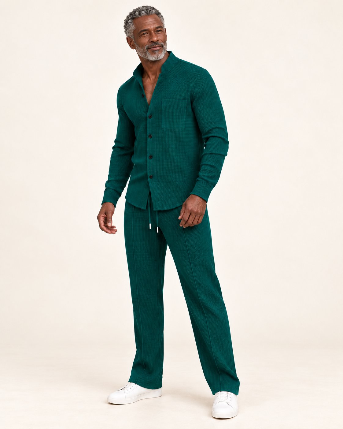 Bastian | Set aus Shirt und Hose mit Waffelstruktur