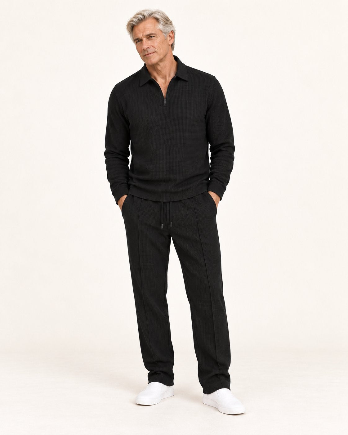 Ulrich | Set aus Pullover und Hose mit Waffelstruktur