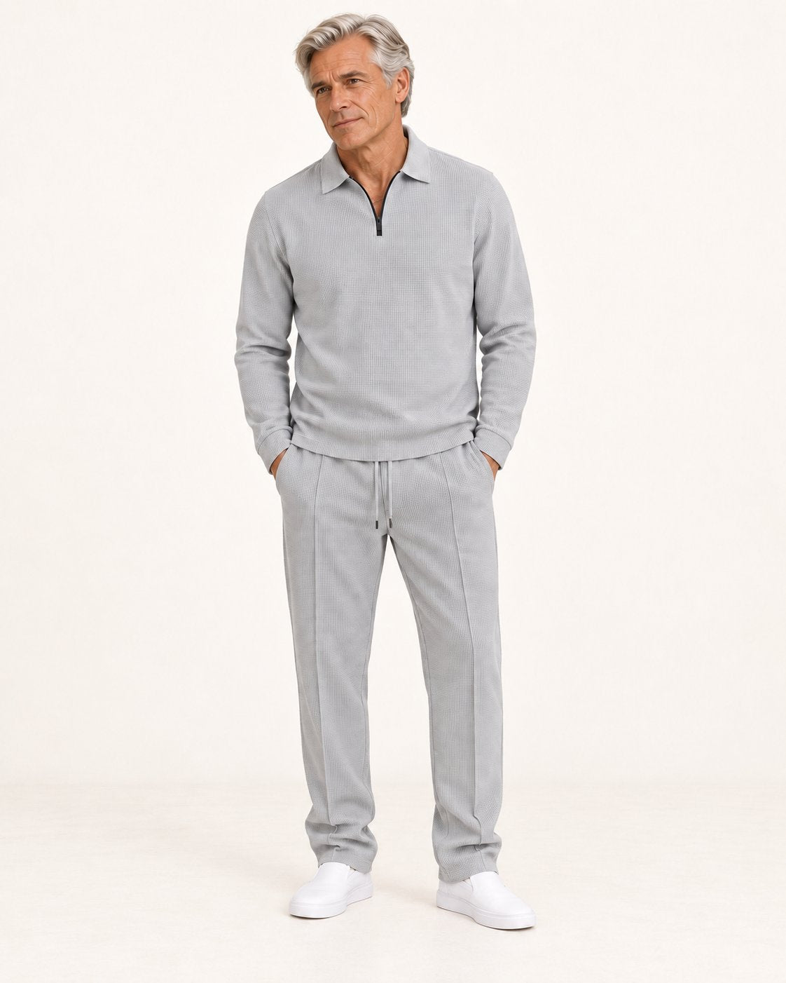 Ulrich | Set aus Pullover und Hose mit Waffelstruktur