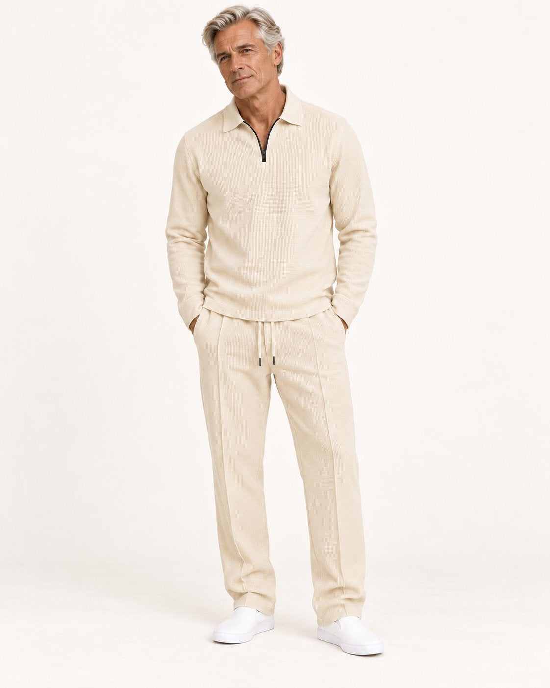 Ulrich | Set aus Pullover und Hose mit Waffelstruktur