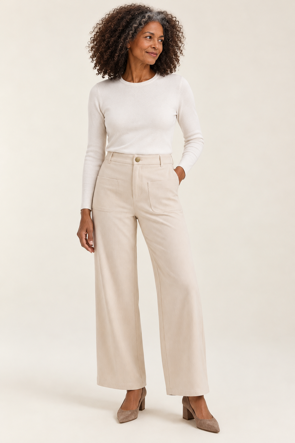Allison Cordhose in Beige – Valtor