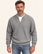 Waffelstruktur-Langarmshirt – Produktansicht am Valtor-Modell